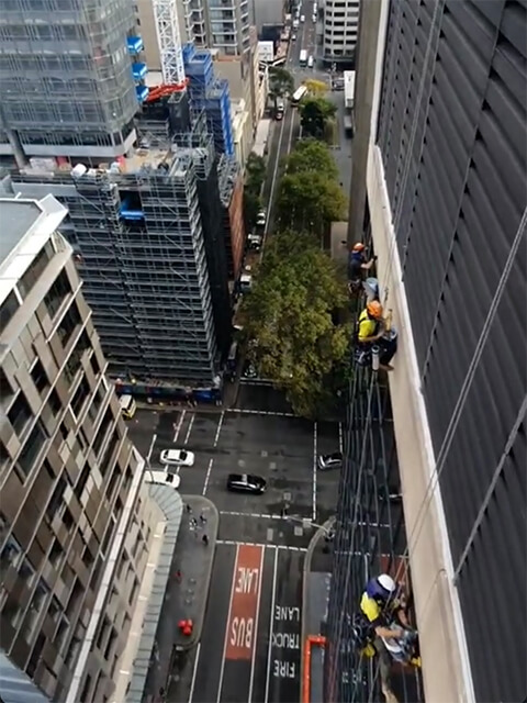 building inspection with rope access